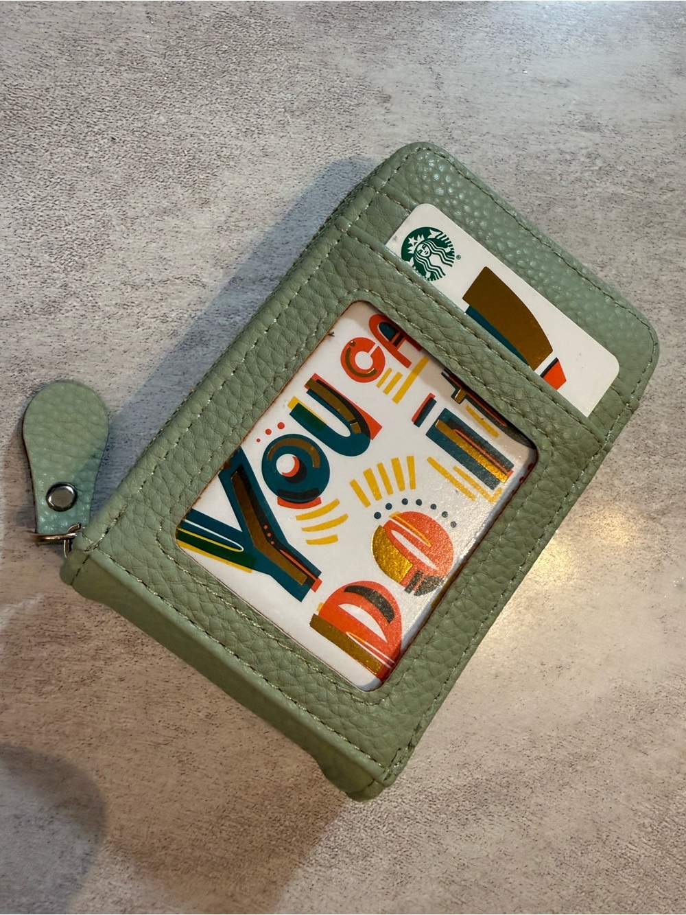 Green Card Wallet with ID Window 💴 Holds Cards, Sone cash and Coupons
